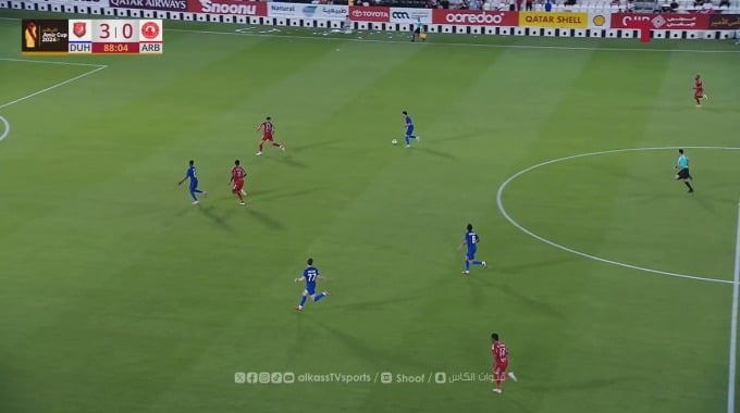 Gol Tahsin Mohammed Jamshid Para el equipo Al-Duhail SC Contra Al-Arabi en el minuto 89
