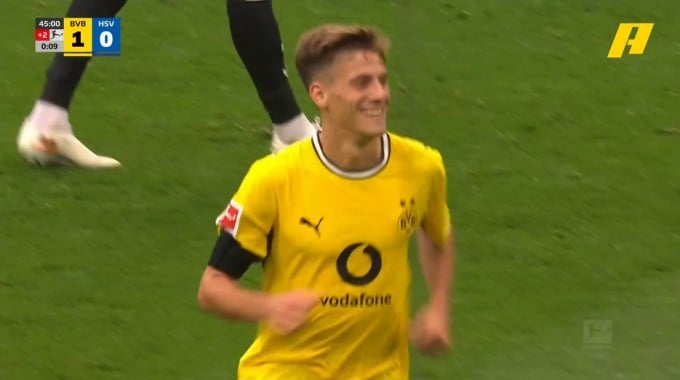 Goal Giannis Konstantelias For Team Dortmund Against Hamburger minute 45