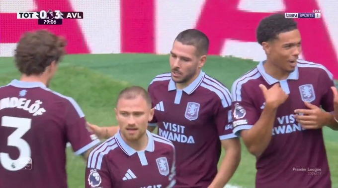 Gol Emiliano Buendía Para el equipo Aston Villa Contra Tottenham en el minuto 79