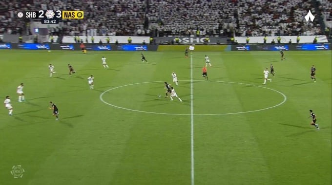 Carton jaune Saad Balobaid Pour l’équipe Al Shabab Contre Al Nassr FC à la minute 85