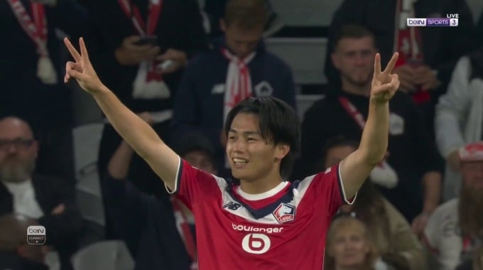 But Ayase Ueda Pour l’équipe Lille Contre Real Betis à la minute 12