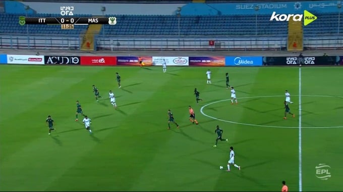 Occasion manquée Ali Sulieman Pour l’équipe Al Masry Contre Al Ittihad à la minute 12