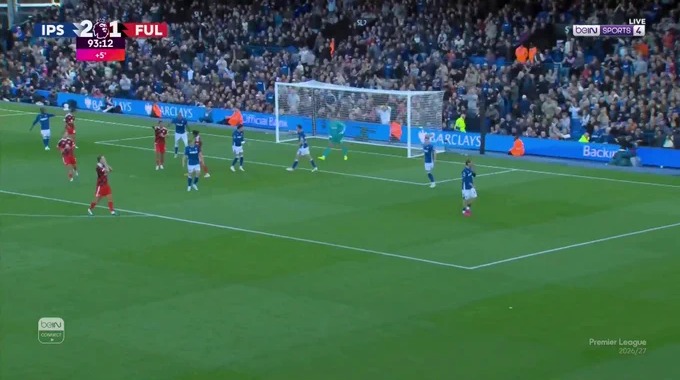 Goal Dara O'Shea For Team Ipswich Against Fulham minute 90