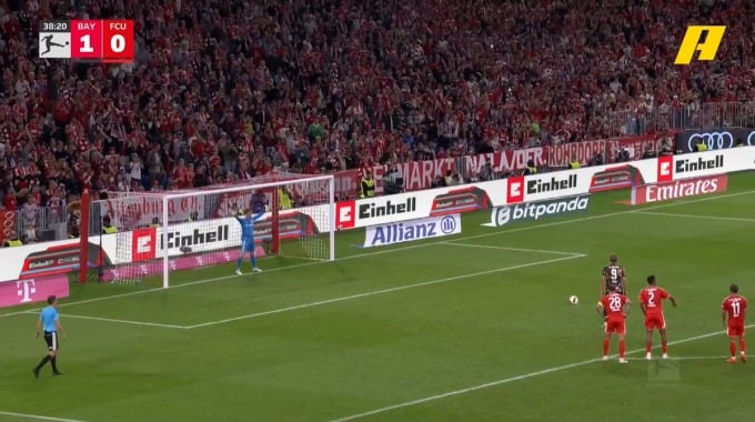 Penalty Harry Kane For Team FC Bayern Against Union Berlin minute 39