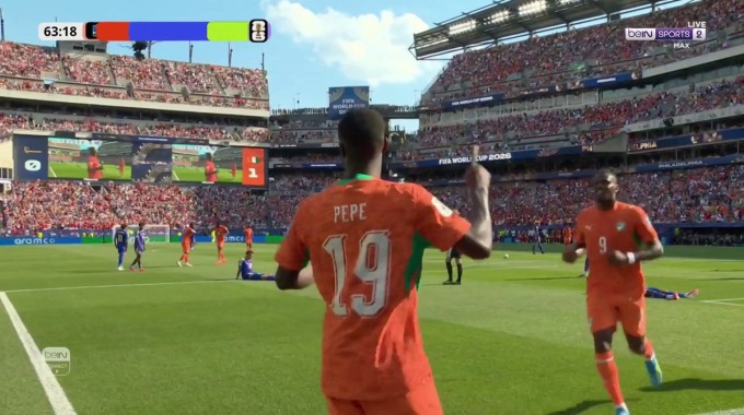 Gol Nicolas Pépé Para el equipo Costa de Marfil Contra Curaçao en el minuto 64