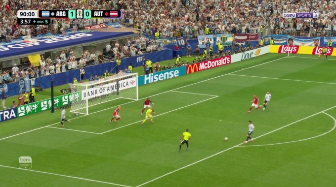 Gol Lionel Messi Para el equipo Argentina Contra Austria en el minuto 90