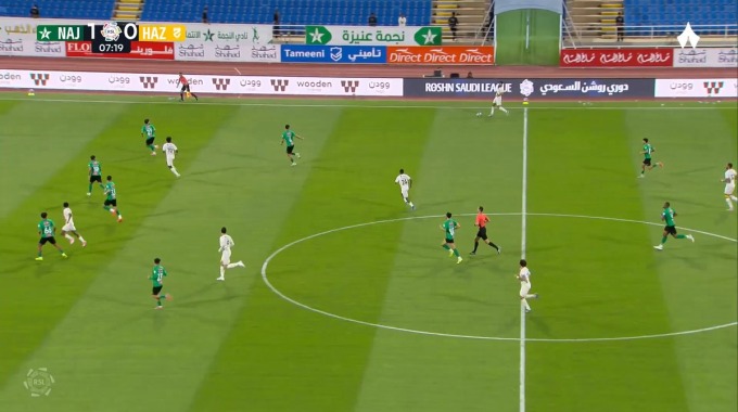 هدف عمر السومة لفريق الحزم بمواجهة النجمة بالدقيقة 8