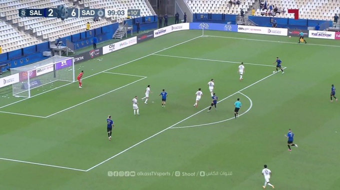 Gol Ali Olwan Para el equipo Al-Sailiya Contra Al-Sadd en el minuto 90