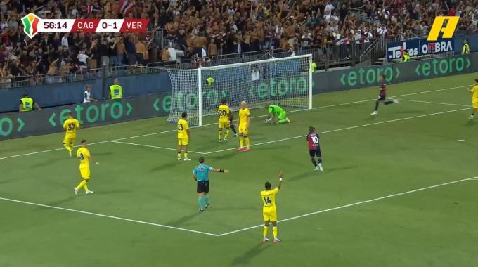 But Paul Mendy Pour l’équipe Cagliari Contre Hellas Verona à la minute 57