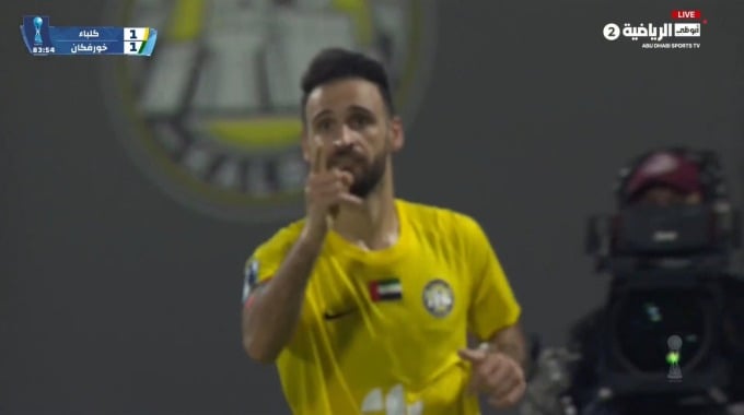 Goal Ahmad Nourollahi For Team Kalba Against Khorfakkan minute 84