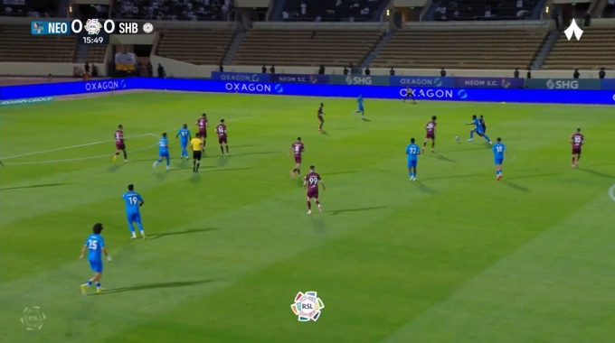 Yellow Card Mohammed Al-Shwirekh For Team Al Shabab Against NEOM SC minute 17