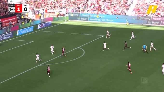 Gol Miguel Gutiérrez Para el equipo Leverkusen Contra RB Leipzig en el minuto 57
