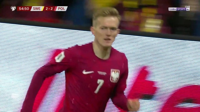 Goal Karol Swiderski For Team Poland Against Sweden minute 55