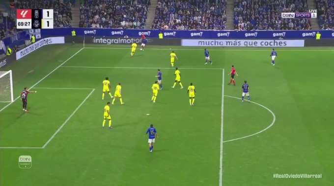 Goal Ilyas Chaira For Team Real Oviedo Against Villarreal minute 70
