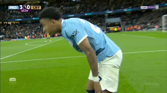 Gol Savinho Para el equipo Man City Contra Crystal Palace en el minuto 84