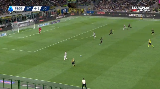 Gol Ange-Yoan Bonny Para el equipo Inter Contra Udinese en el minuto 79