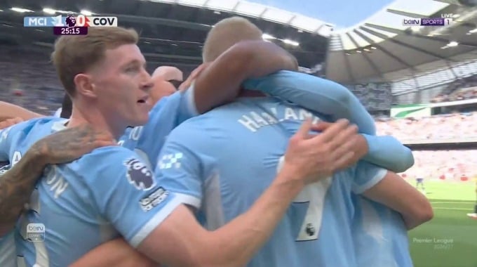 Goal Erling Haaland For Team Man City Against Coventry minute 26