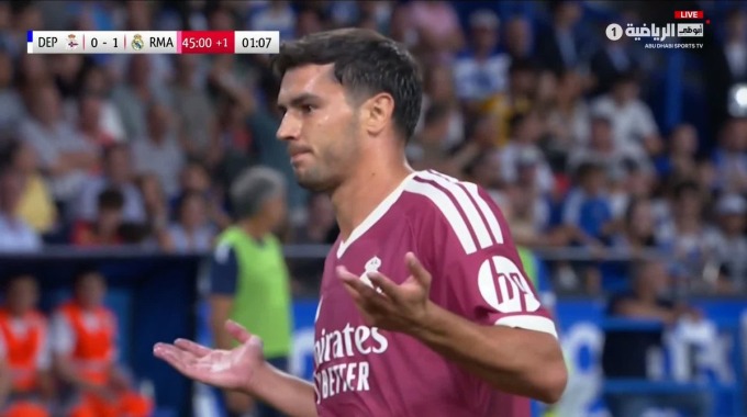 Goal Brahim Díaz For Team Real Madrid Against La Coruna minute 45