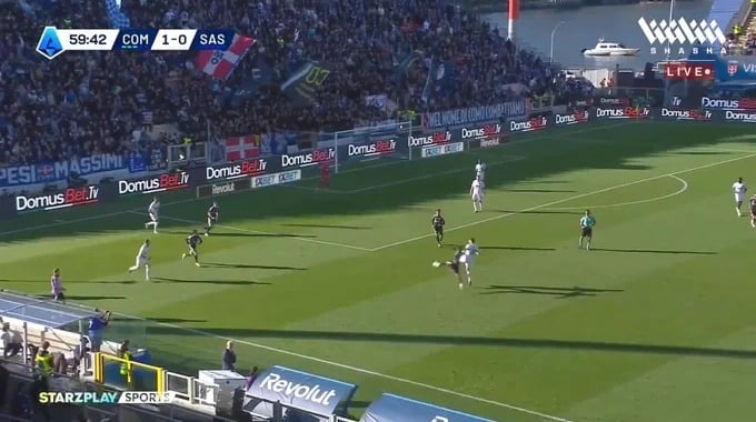 Goal Anastasios Douvikas For Team Como Against Sassuolo minute 60
