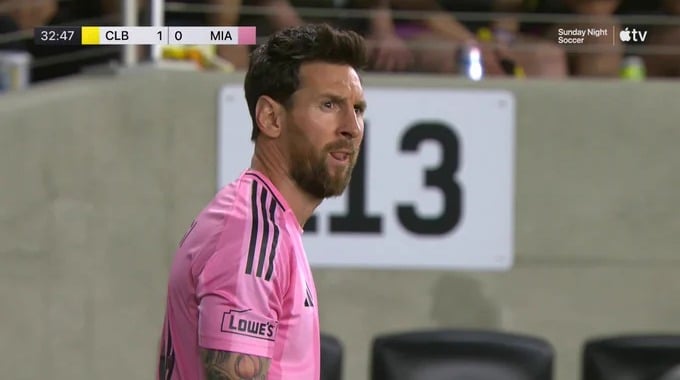 Goal Lionel Messi For Team Inter Miami Against Crew minute 33