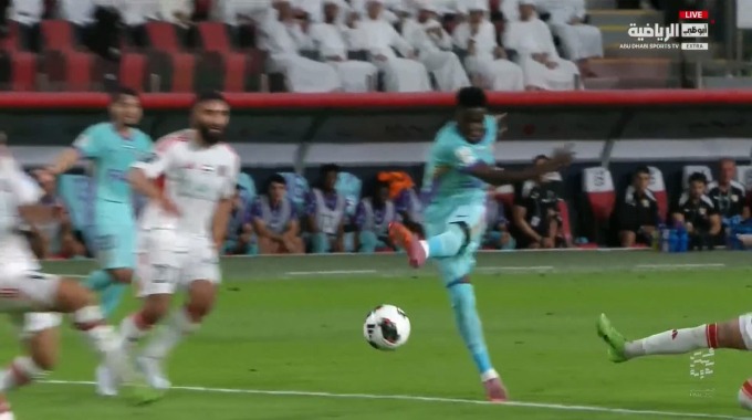 Gol Abdoul Karim Traore Para el equipo Al-Ain Contra Al-Jazira en el minuto 44