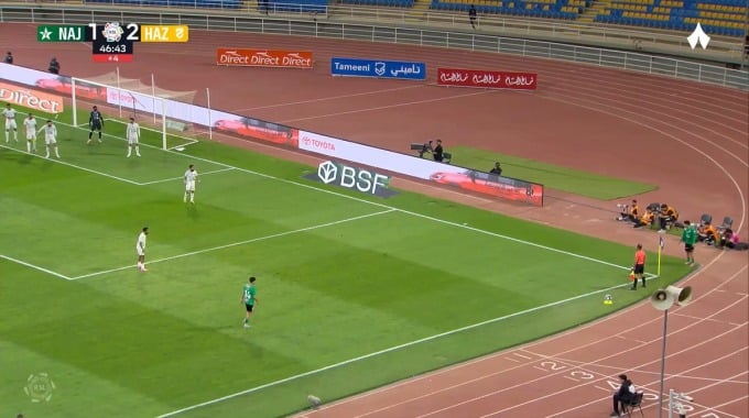 Goal Nasser Al-Haleel For Team Al Najma Against Al Hazem minute 45