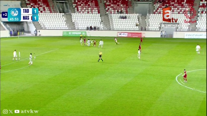 هدف طلال المطيري لفريق النصر بمواجهة التضامن بالدقيقة 45