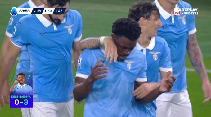 Goal Fisayo Dele-Bashiru For Team Lazio Against Juventus minute 89