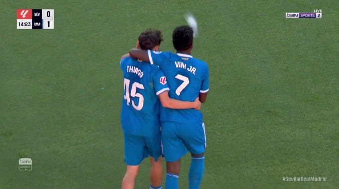 Goal Vinicius Junior For Team Real Madrid Against Sevilla minute 15