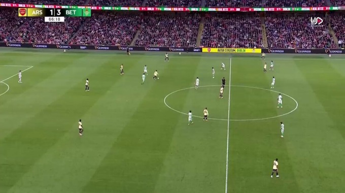 Occasion manquée Gabriel Jesus Pour l’équipe Arsenal Contre Real Betis à la minute 67