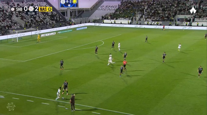 Gol anulado Cristiano Ronaldo Para el equipo Al Nassr FC Contra Al Shabab en el minuto 13