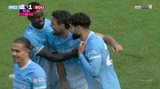 Goal Josko Gvardiol For Team Man City Against Bournemouth minute 90