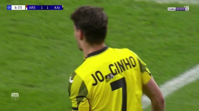 Penalty Jorginho For Team Kairat Against Arsenal minute 7