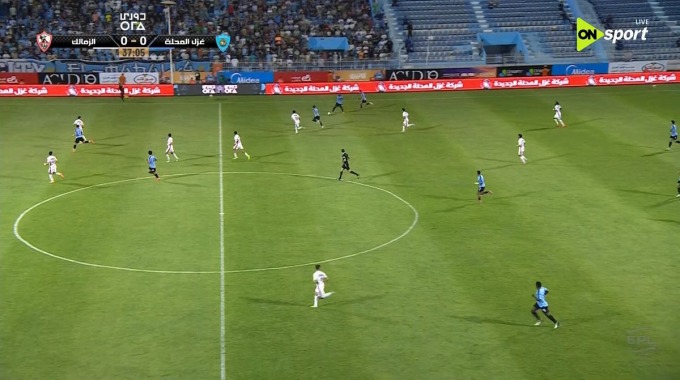 Carton jaune Mahmoud El Wensh Pour l’équipe Zamalek SC Contre Al Mahalla à la minute 38