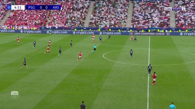 Gol Kai Havertz Para el equipo Arsenal Contra Paris-SG en el minuto 6