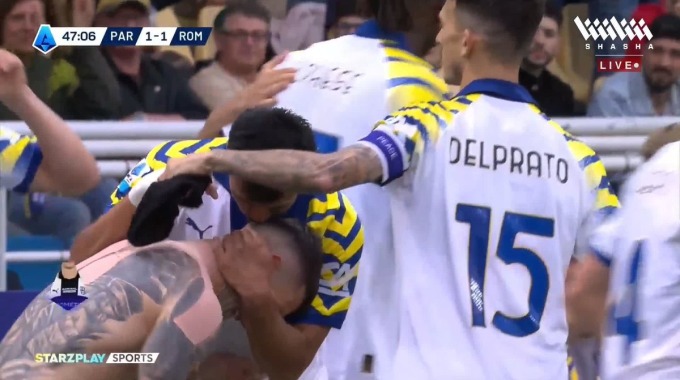 Goal Gabriel Strefezza For Team Parma Against Roma minute 47