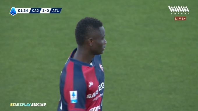 Goal Paul Mendy For Team Cagliari Against Atalanta minute 1