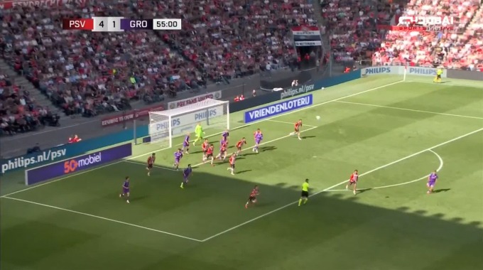 Goal Sergiño Dest For Team PSV Eindhoven Against FC Groningen minute 56