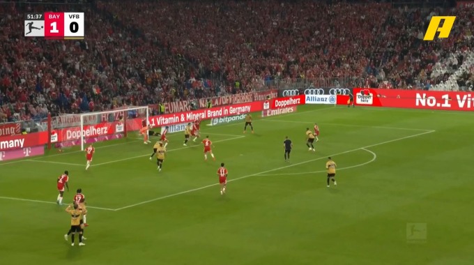 Goal Josha Vagnoman For Team Stuttgart Against Bayern Münich minute 52