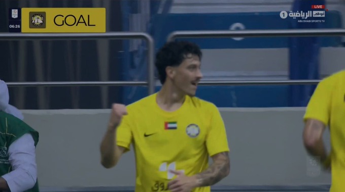 Goal Nemanja Jovic For Team Kalba Against Al-Nasr SC minute 7