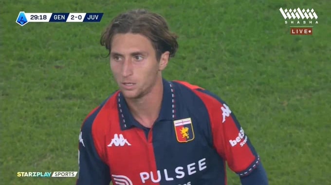 But Tommaso Baldanzi Pour l’équipe Genoa Contre Juventus à la minute 29