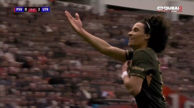 Goal Gjivai Zechiël For Team FC Utrecht Against PSV Eindhoven minute 14