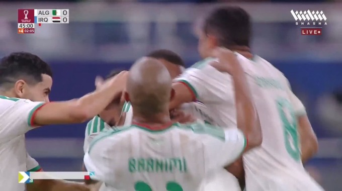 Goal Mohamed Amine Tougai For Team Algeria Against Iraq minute 45