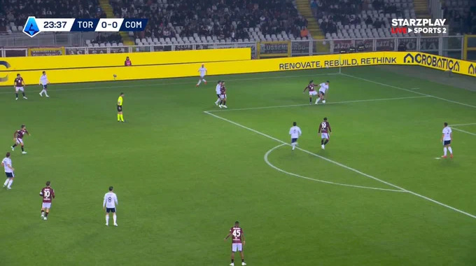 But Ché Adams Pour l’équipe Torino Contre Como à la minute 24