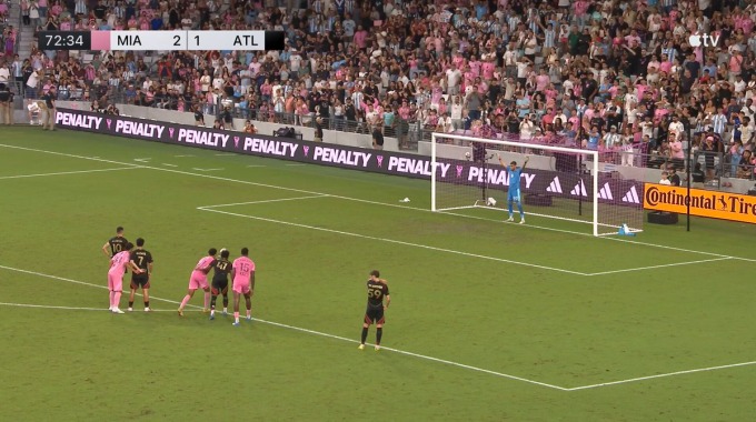 Penalty manqué Miguel Almirón Pour l’équipe Atlanta United Contre Inter Miami à la minute 73
