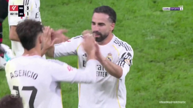 تبديل لاعب داني كارفاخال لفريق ريال مدريد بمواجهة أتلتيك بلباو بالدقيقة 82