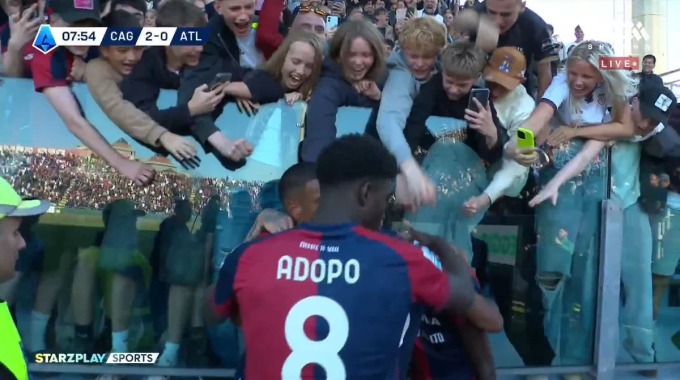 Goal Paul Mendy For Team Cagliari Against Atalanta minute 9