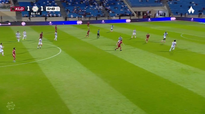 But Abdulrahman Al-Dawsari Pour l’équipe Al-Kholood Contre Al Shabab à la minute 87