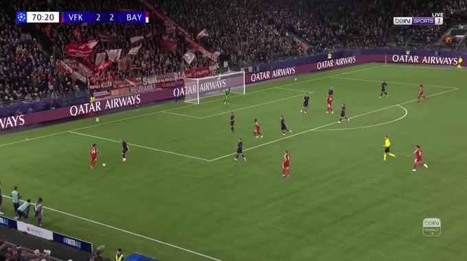 Gol Luis Díaz Para el equipo FC Bayern Contra Viking en el minuto 71