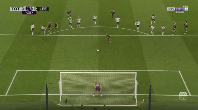 Penalty Dominic Calvert-Lewin For Team Leeds United Against Tottenham minute 74